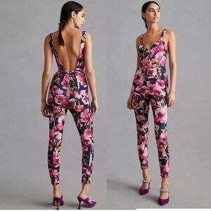 Anthropologie floral jumpsuit xs